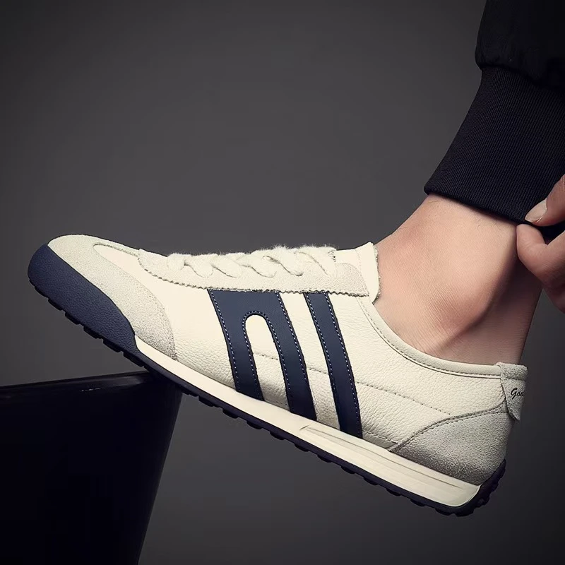 休闲圆头拼色春秋防滑休闲低帮皮鞋春夏皮鞋夏季潮流小白鞋透气