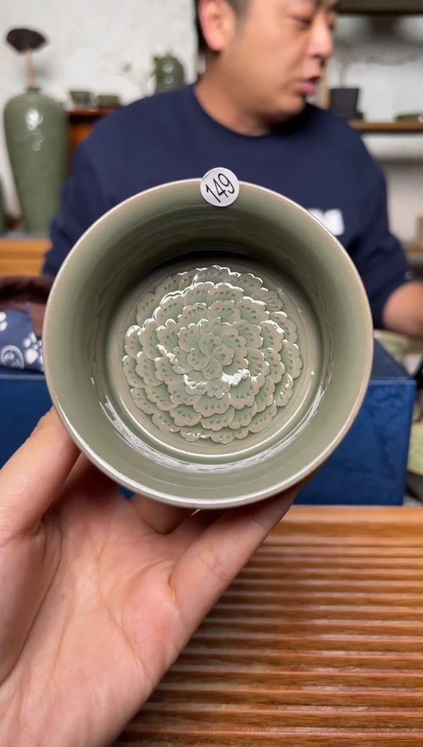 【闪购商品】其他149王晓娜纯手工水波牡丹扯足杯