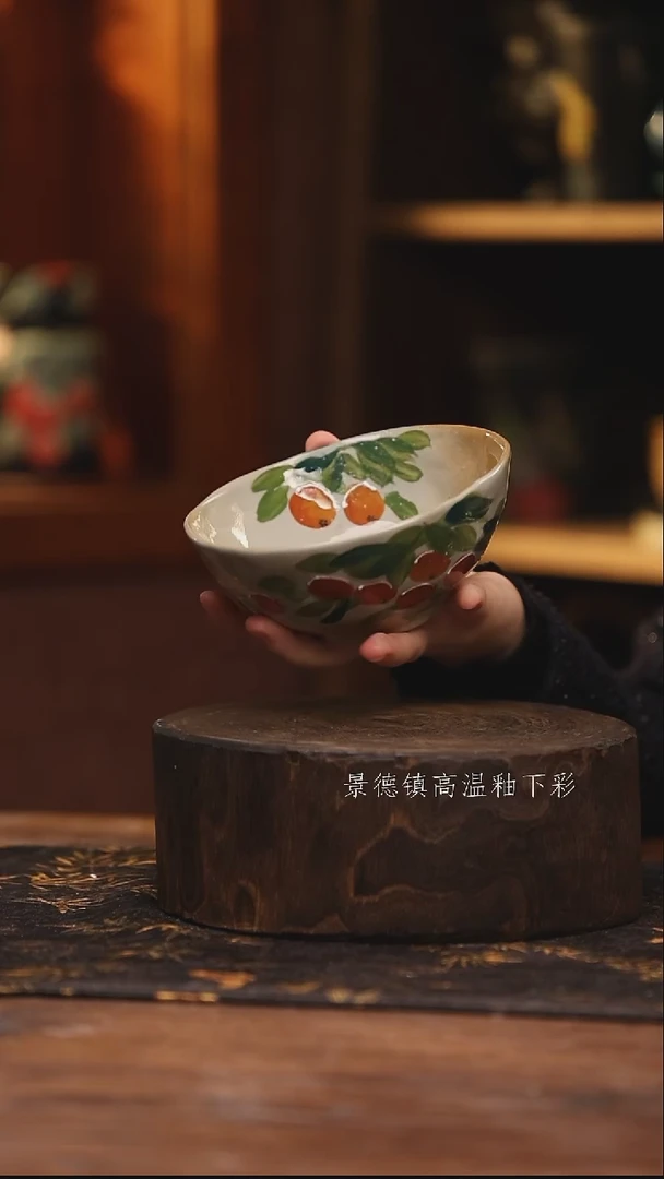 陶瓷景德镇高温釉下手绘陶瓷@L552@