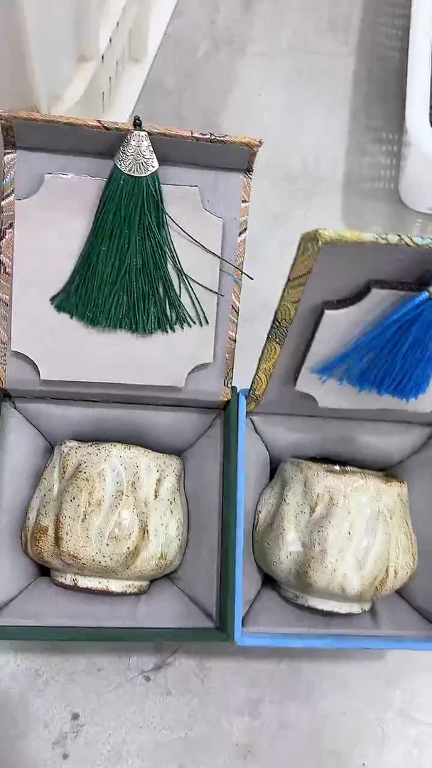 瓷片陶瓷茶器孤品2个南瓜