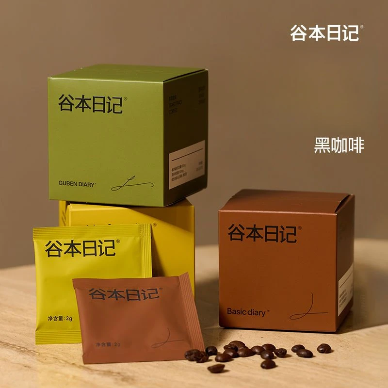 谷本日记黑咖啡粉脂黑巧早安咖低0蔗糖正品保证纯速溶咖啡粉2盒装