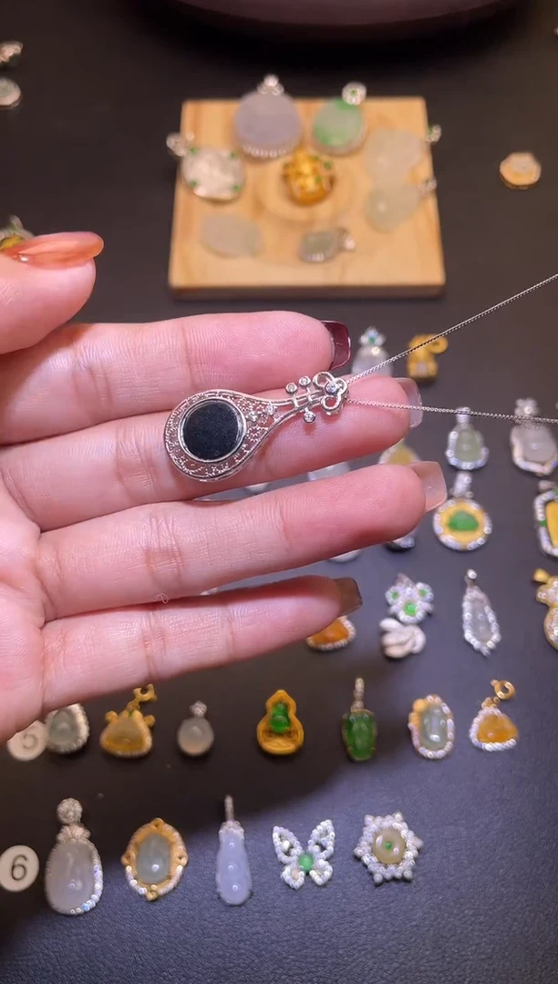 吊坠(不含链)银S925镶嵌翡翠1