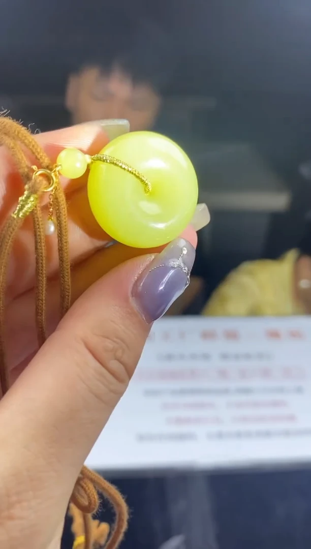 和田玉18K金镶嵌项链项链-X2755