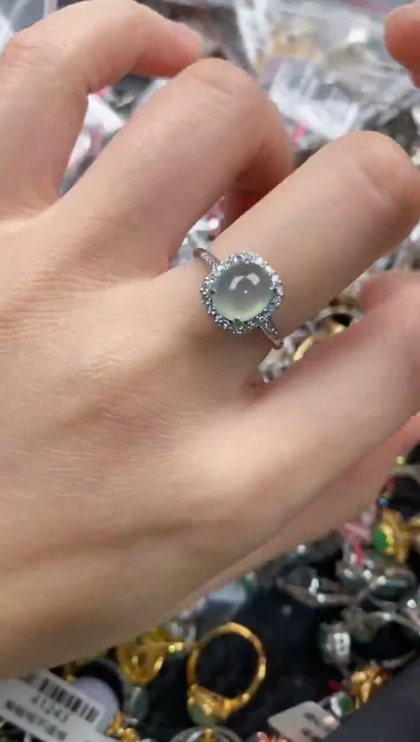 银S925镶嵌戒指翡翠111                  7