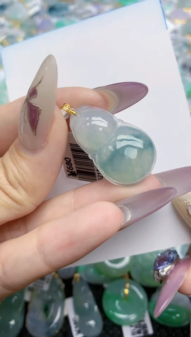 翡翠挂件18K金镶嵌286   天然翡翠A货