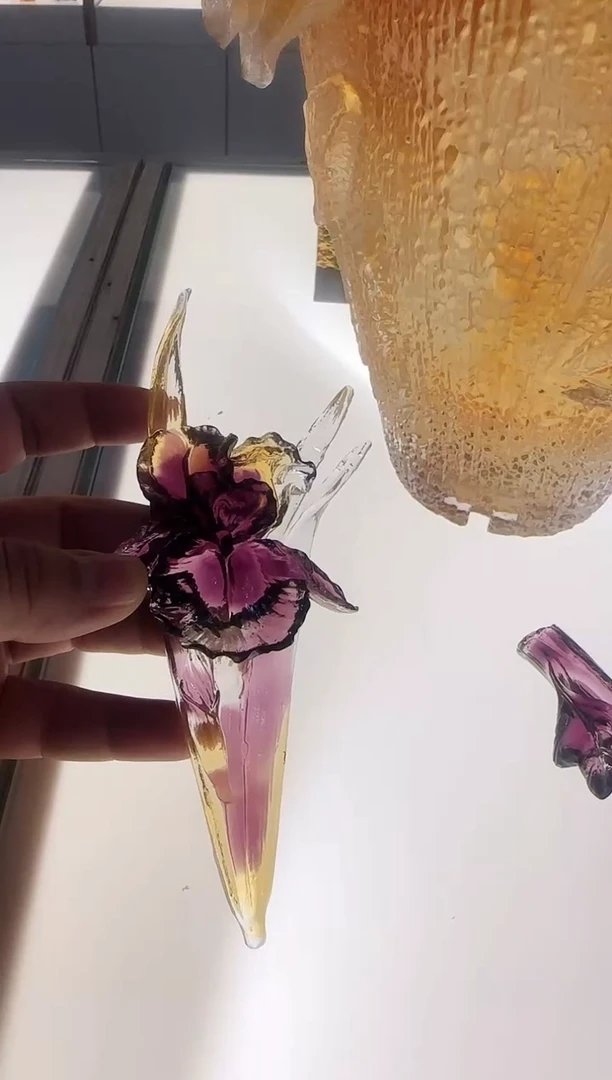 手工艺品琉璃牡丹花茶宠