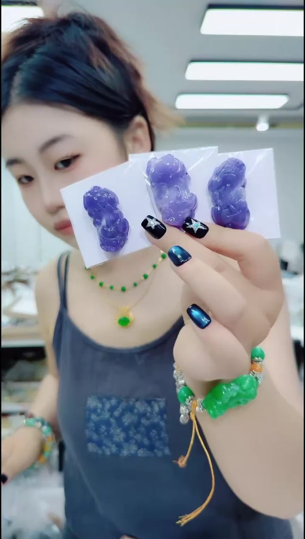 翡翠未镶嵌颈饰0844紫皮休单个