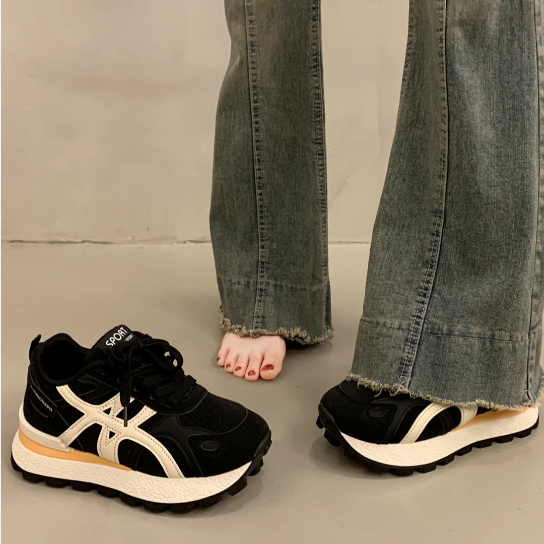 爆款厚底老爹鞋女秋季内增高阿甘鞋2025新款超火显脚小运动休闲鞋