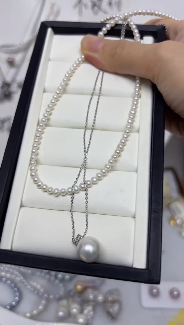 淡水珍珠银S925镶嵌套链尖****雀TX-180