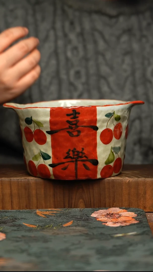 杯釉下彩手工手绘同款陶器