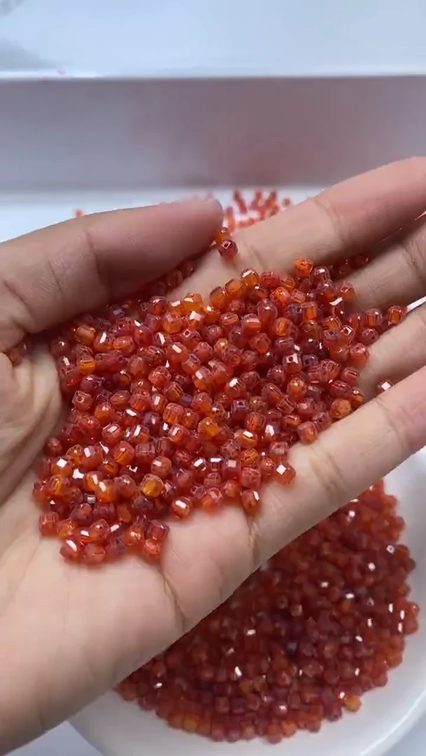 颈饰未镶嵌水晶X313-金橙色碧玺方糖3*3mm*30颗