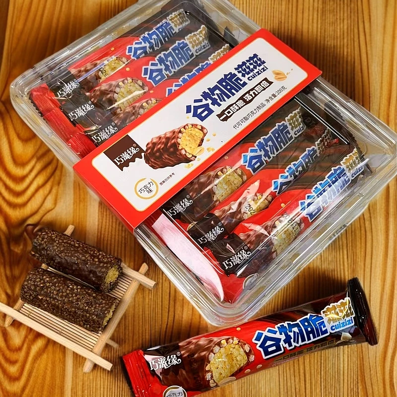 【巧滋缘谷物脆滋滋团】小欧巧克力味代可可脂脆米卷12道具=1