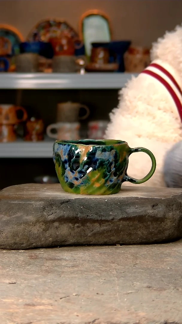 【闪购商品】197高温釉下手工同款，微波炉烤箱可进