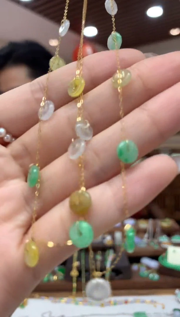 【闪购商品】翡翠套链18K金镶嵌套链多样性发货1件