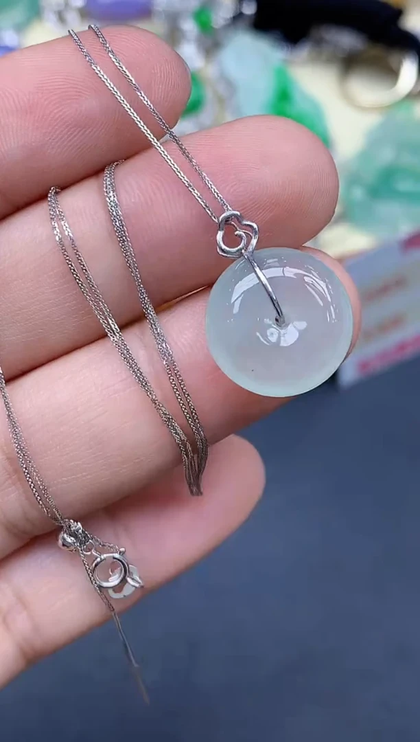 颈饰18K金镶嵌翡翠371-中国好珍宝