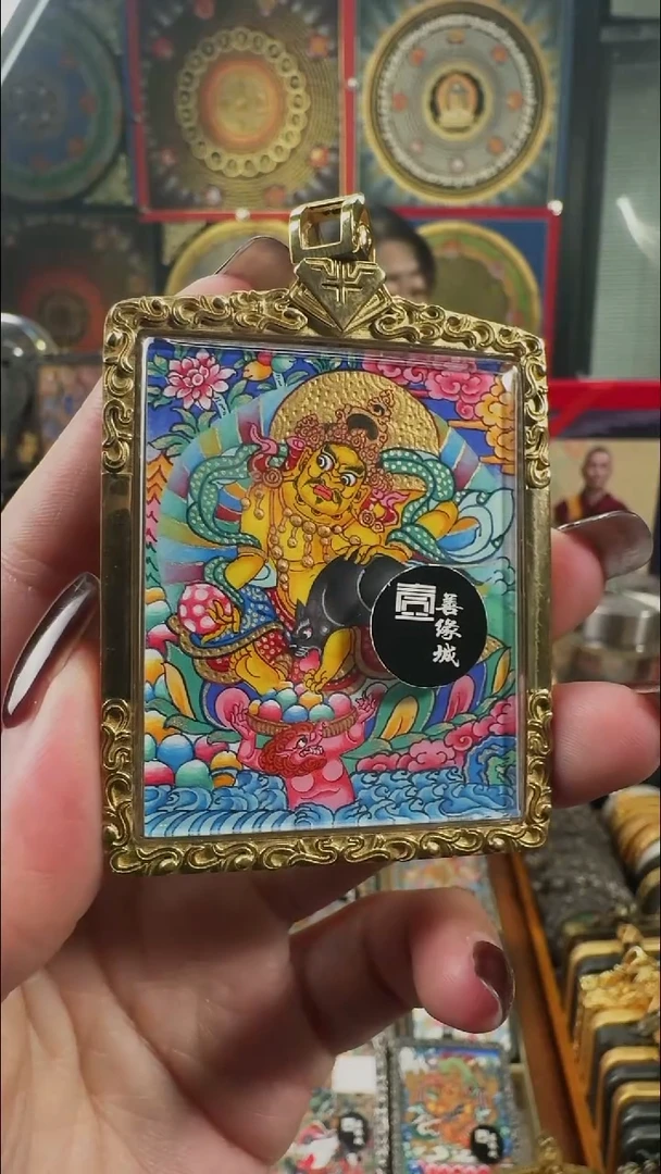 吊坠梵绘天集手绘唐卡黄C