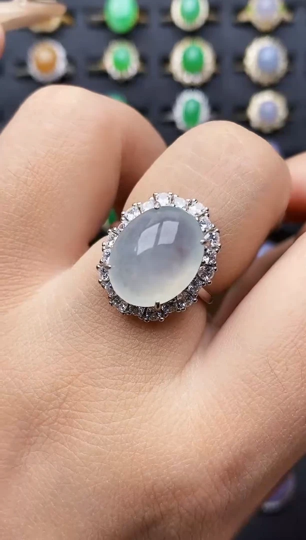 银S925镶嵌戒指翡翠3021