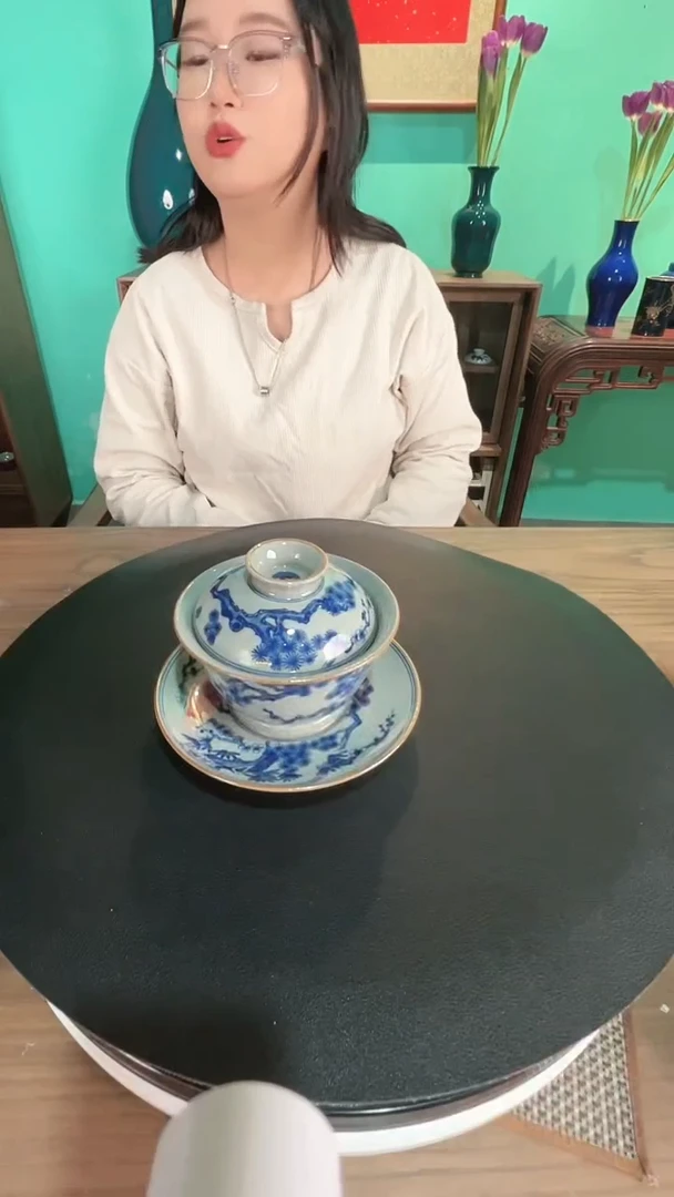 【闪购商品】杯一品德窑青花松竹梅三才盖碗