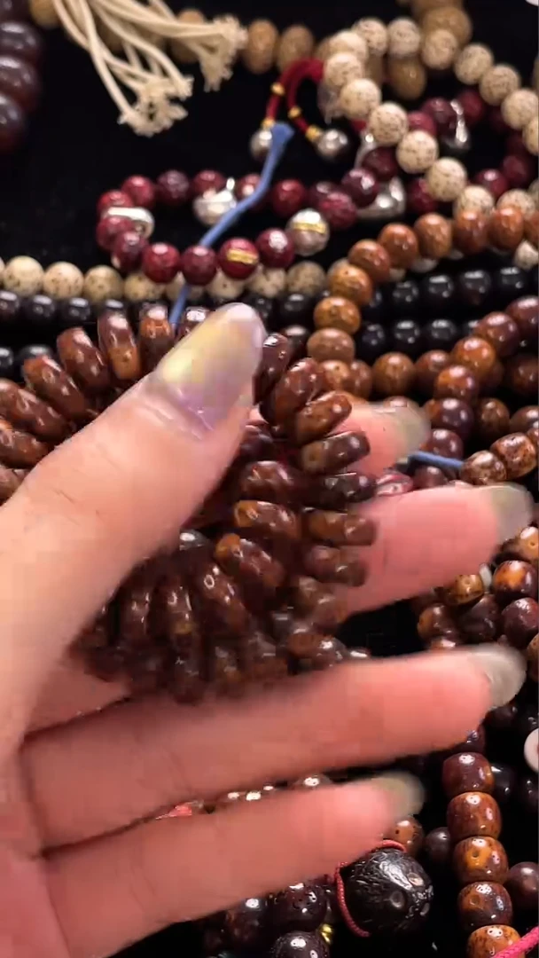 手串星月菩提航*精工级深珀花皮药片10.9*4.6手串
