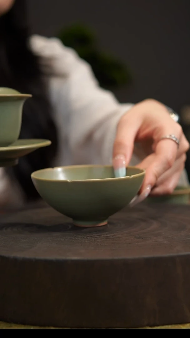 杯子?**?葵口杯 汝州原产地  原矿老釉
