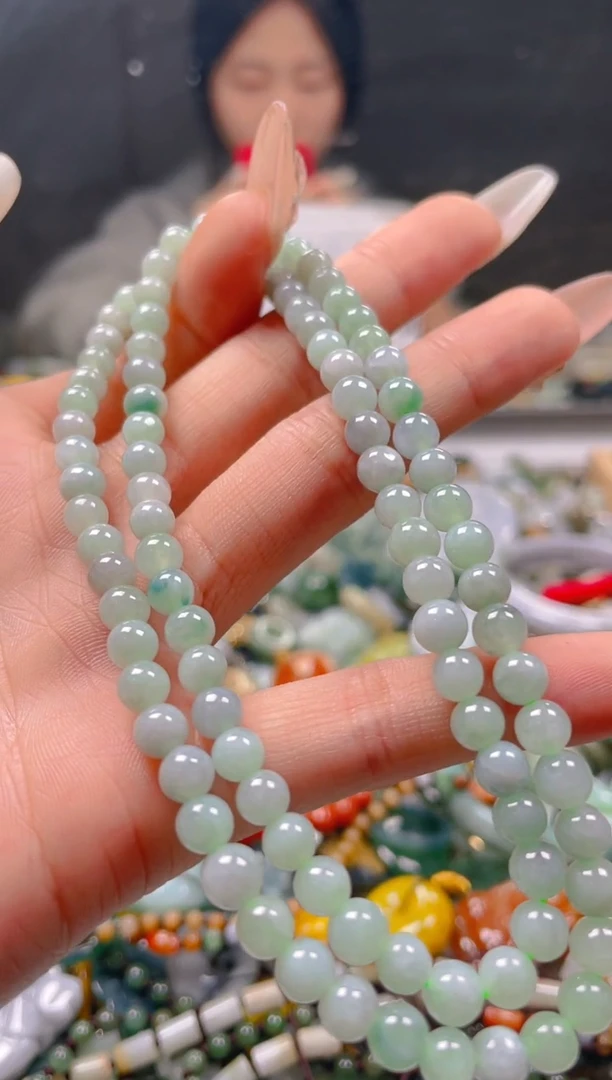 【闪购商品】翡翠颈饰未镶嵌5-6MM/E/翡翠A货一图一物