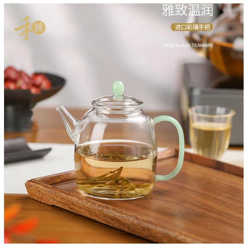 禾器晶彩宴臣壶晶彩泡茶壶高硼硅玻璃茶壶耐热小青柑手工加厚壶