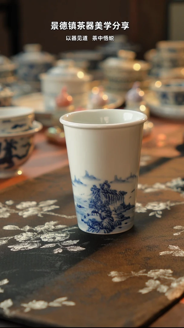 山水诗文可乐杯300ML