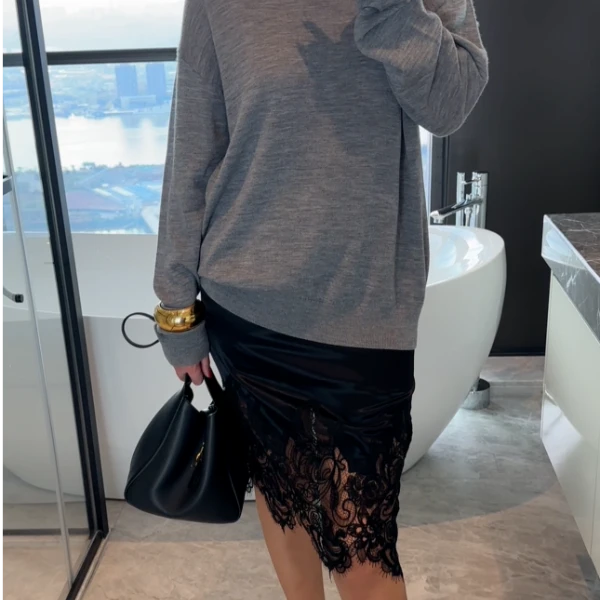 【zhao】ROW家质感灰毛衣丨赵娜高端女装一线成衣冬季新款高品质