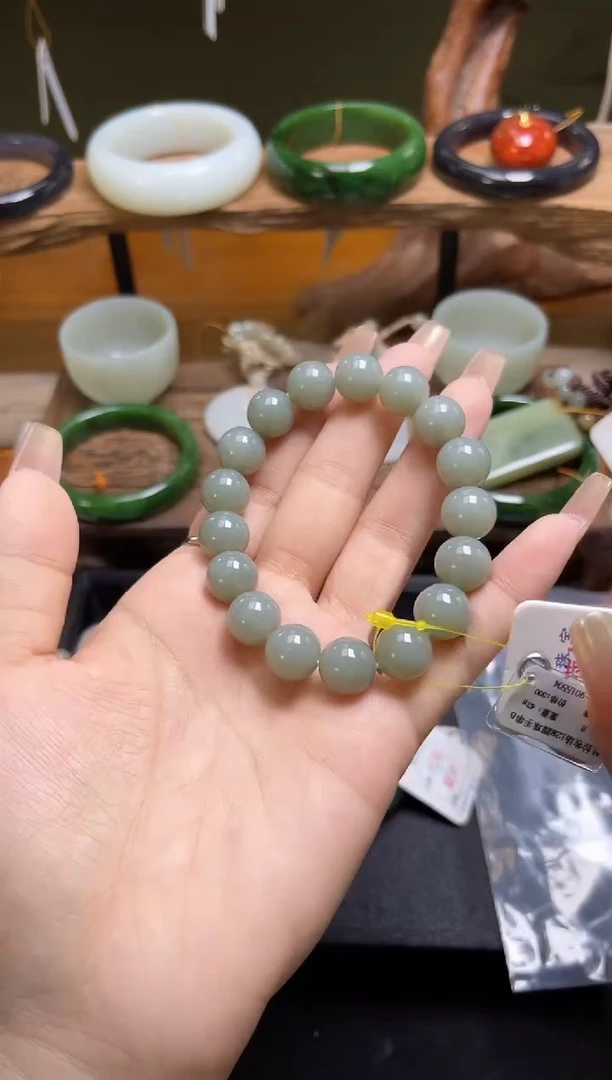 未镶嵌手串和田玉卡12吐拉牧场 圆珠