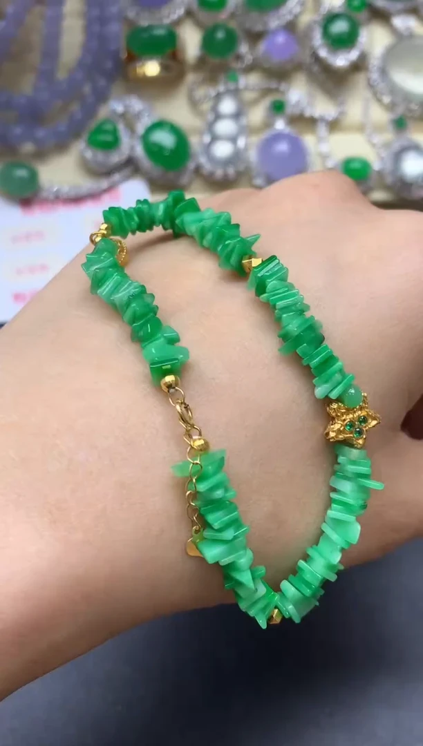 足金镶嵌手链翡翠274-中国好珍宝