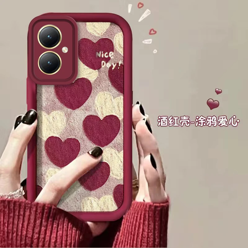 适用华为畅享80手机壳网红女款防摔软套JUY-AL00油画爱心镜头全包