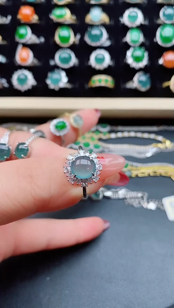 【闪购商品】翡翠戒指银S925镶嵌321321