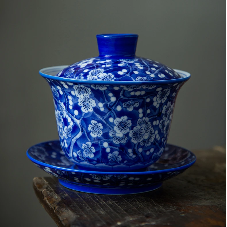 德化云仓 京隆堂冰梅三才盖碗家用大容量泡茶盖碗-568