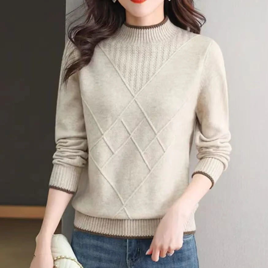 315#长袖半高领毛衣秋冬新款针织衫9 59