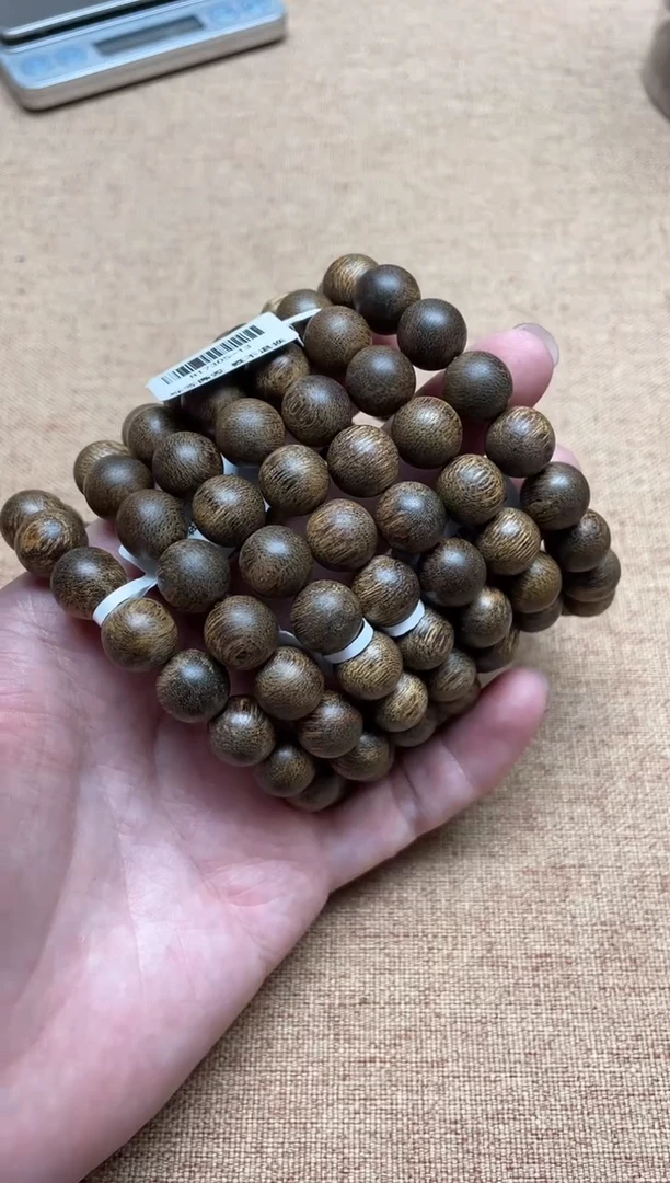沉香手串文莱黑棋1.1+圆珠单圈多样性发其一