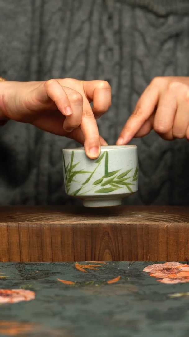 杯釉下彩手工手绘同款陶器