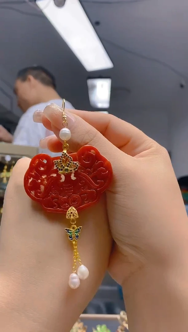 【闪购商品】翡翠耳饰合金394翡翠耳钩一个