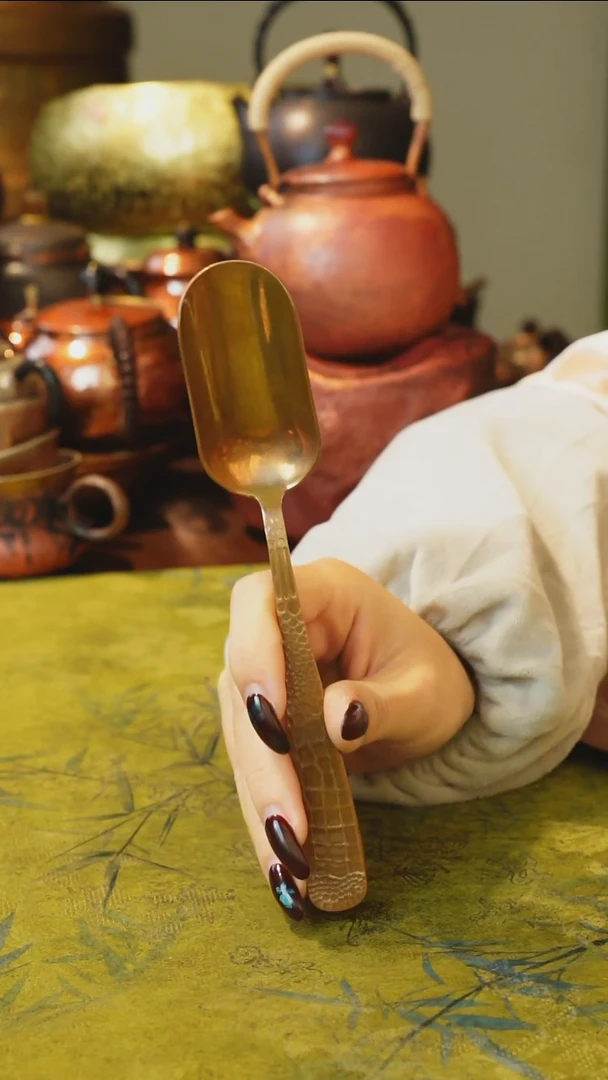 纯紫铜原色取茶勺