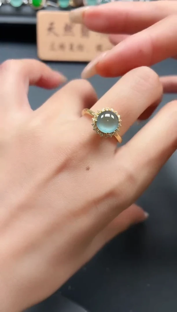 银S925镶嵌戒指翡翠11