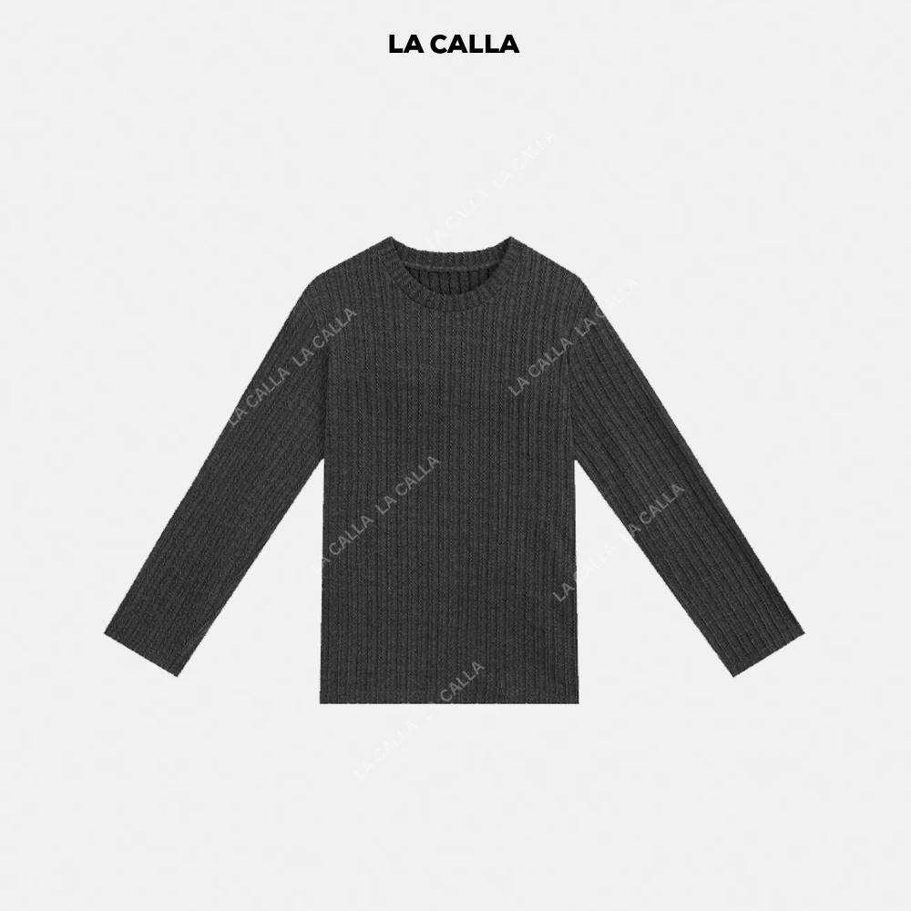 LA CALLA编织长袖立体竖条纹通勤显瘦长袖YY1820