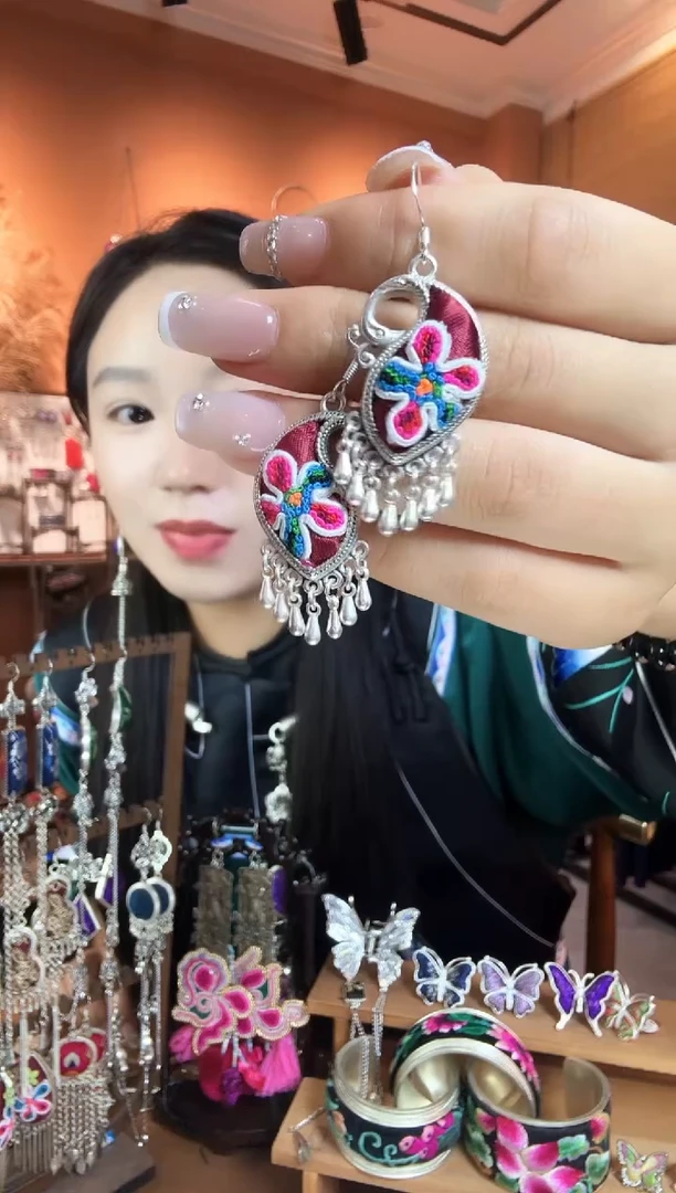 刺绣纯手工民族风耳环