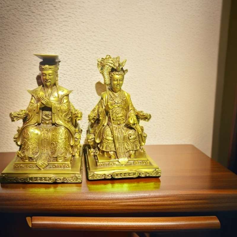 黄铜关公玉皇王母人像玄关创意家居饰品工艺品中式纪念品神像摆设