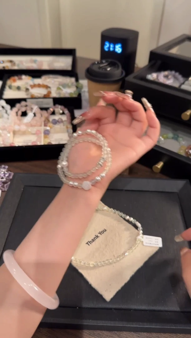 水晶手链合金葡萄石双圈x664