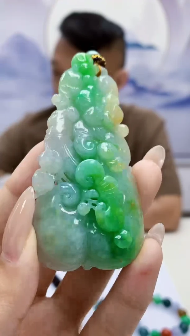 定制翡翠未镶嵌4969xx-毛货挂件75