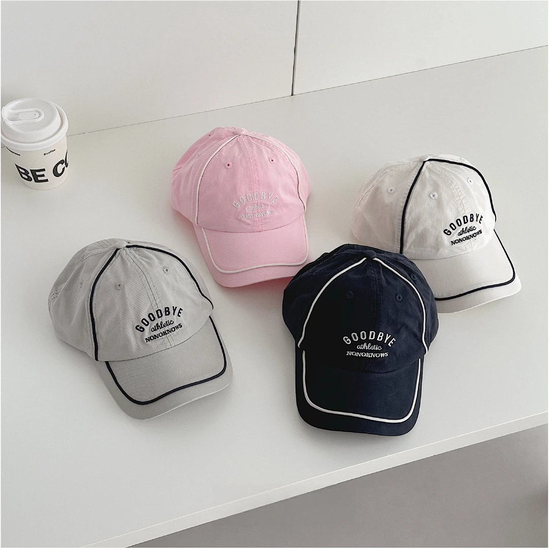 韩系ins儿童鸭舌帽春秋字母刺绣洋气百搭棒球帽男女童夏季遮阳帽