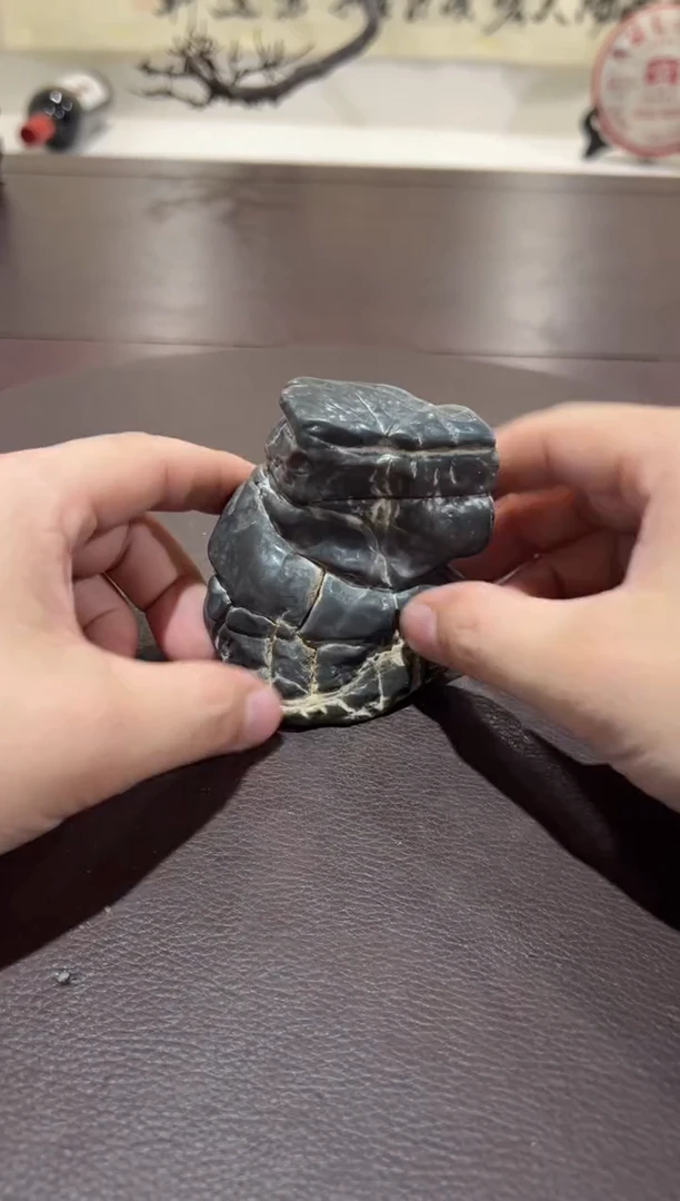 兰*王意境典雅砚台烟缸摆件