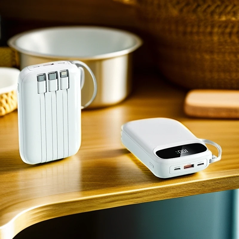 3C认证充电宝20000M毫安自带线超薄迷你快充移动电源通用可上飞机
