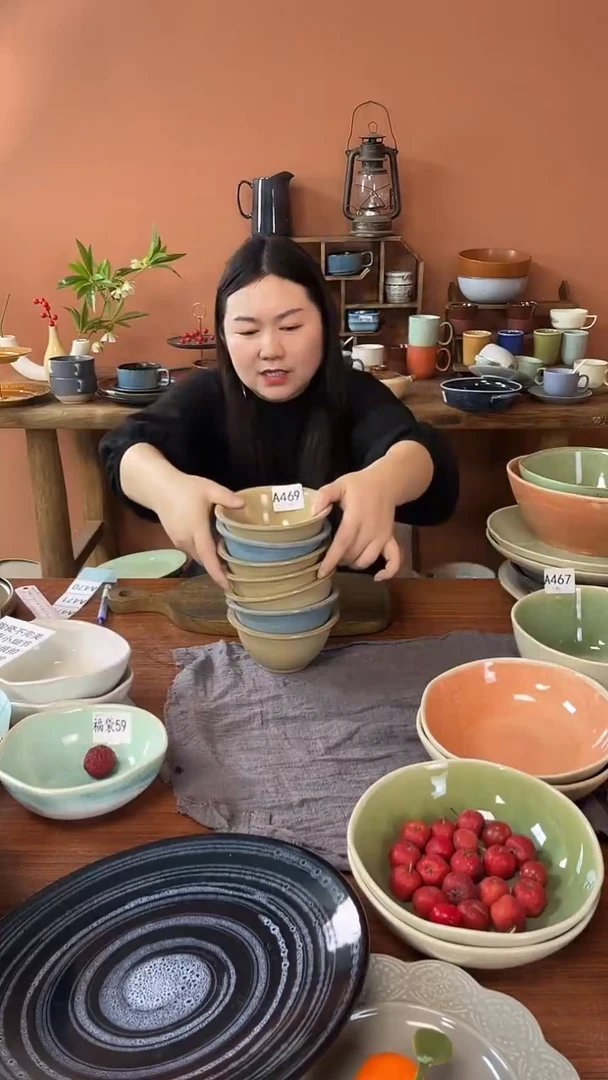 碗A469陶瓷碗7件套微瑕