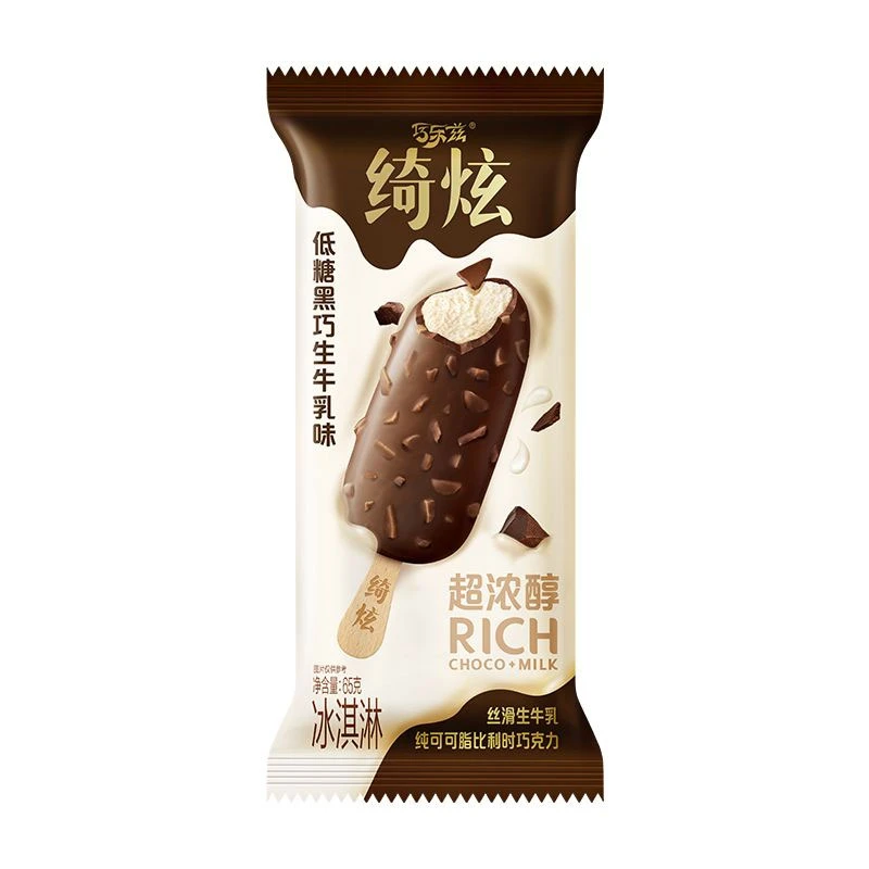 伊利绮炫低糖黑巧生牛乳味冰淇淋 65g/支