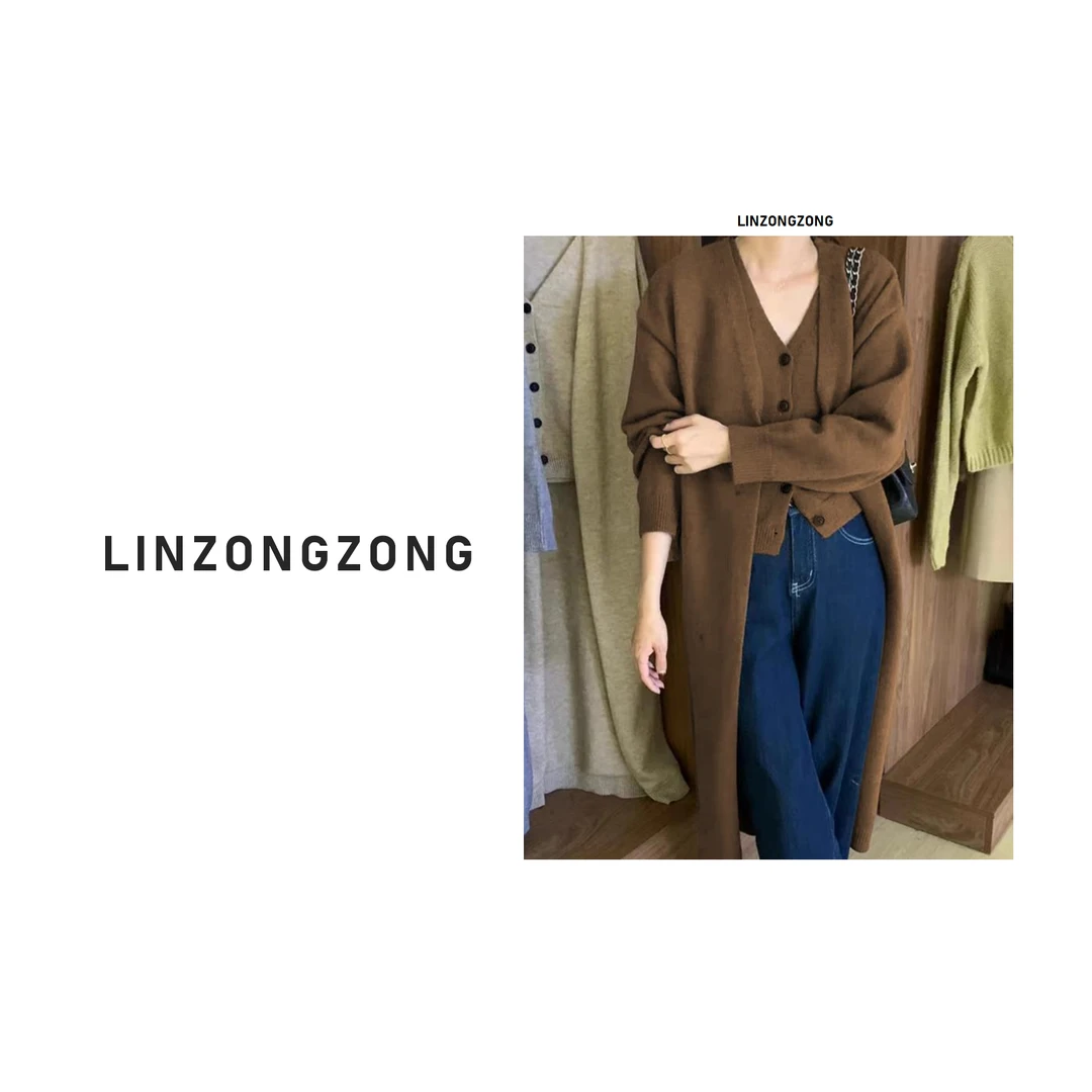 JD3119 毛衣两件套中长款针织开衫内搭无袖马甲套装